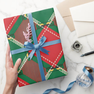 Rotes grünes Karomuster-Wrap-Papier Geschenkpapier