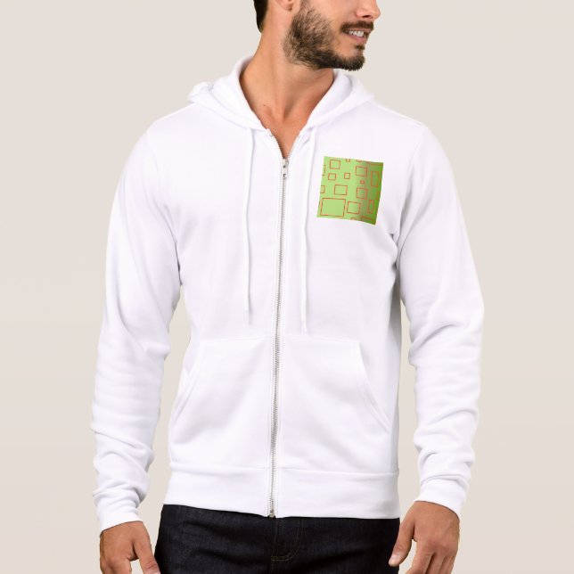 Rotes Grünes Quadrat Herren Basic Kapuzenpullover Hoodie (Vorderseite)
