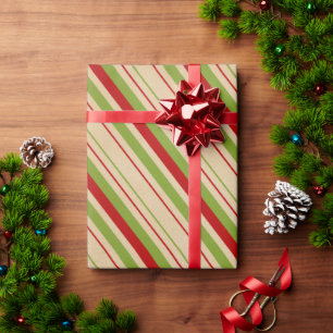 rotes grünes Streifenpapier Geschenkpapier