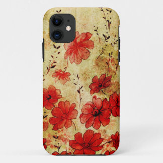 Rotes Grunge-Blumen-iPhone 5 Case-Mate iPhone Hülle