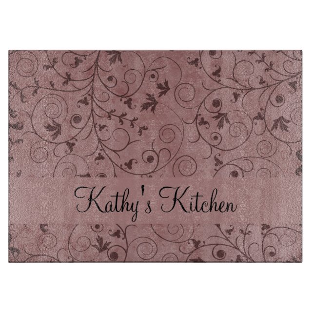 Rotes Grungy Blumen Schneidebrett (Vorderseite)