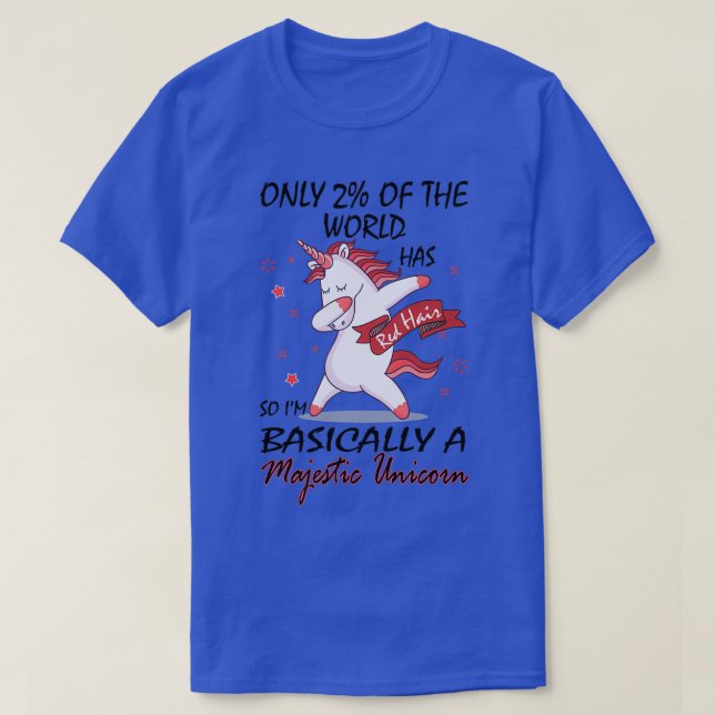 Rotes Haar ist selten wie eine Einhornmaske T-Shirt (Design vorne)