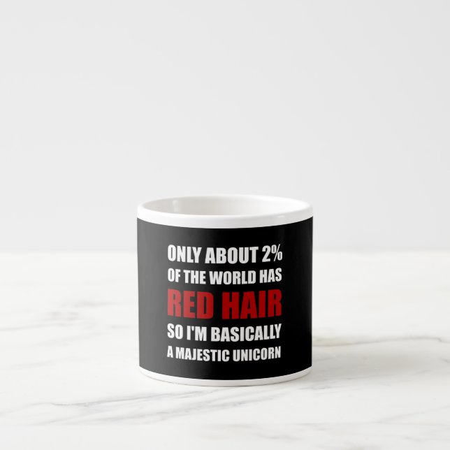 Rotes Haar-majestätisches Einhorn Espressotasse (Vorderseite)