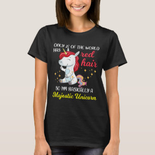 Rotes Haar Majestätisches Einhorn Lustiger Ingwer- T-Shirt