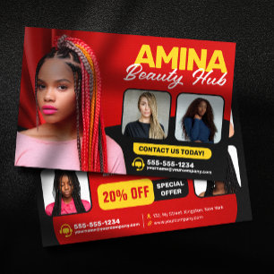 Rotes Haar & Schönheitssalon Flechter Friseur Perü Flyer