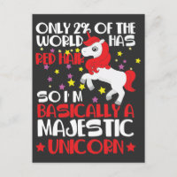 Rotes Haar Seltene Frau Majestic Einhorn Lover