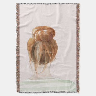 Rotes Haar-Spitzen-Knoten-Brötchen Decke
