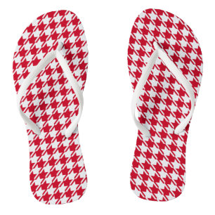 Rotes Hahnentrittmuster Wiederholungsmuster Flip Flops