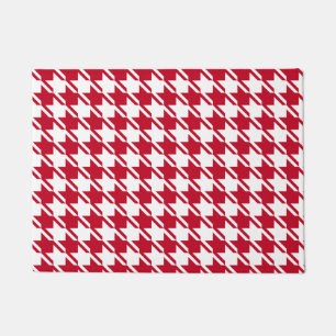 Rotes Hahnentrittmuster Wiederholungsmuster Fußmatte