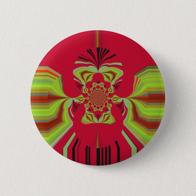 Rotes Hakuna Matata-Muster Button (Vorderseite)
