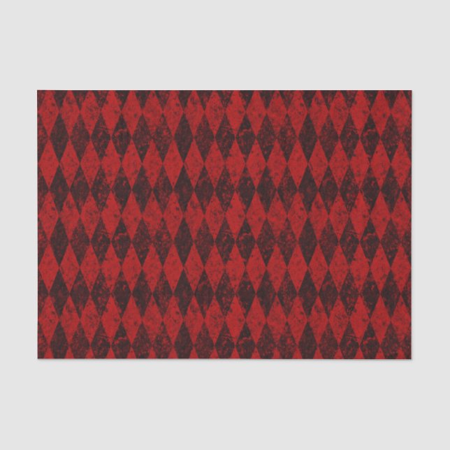 Rotes Harlequin Diamond-Raute Seidenpapier (Vorderseite)