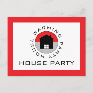 Rotes Haus-Logo, Housewarming-Party Einladung