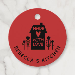 Rotes Haus mit Liebe Geschenkanhänger