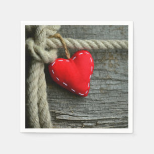 Rotes Heart Papier Napkin Serviette