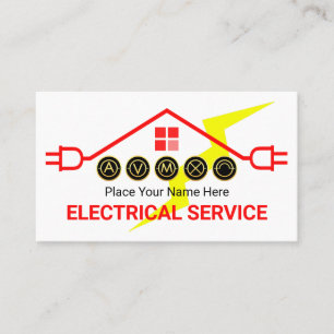 Rotes Heißes Elektrisches Dachstromkreis Visitenkarte