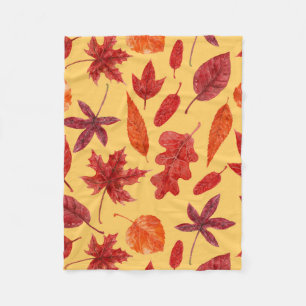 Rotes Herbstblatt Fleecedecke