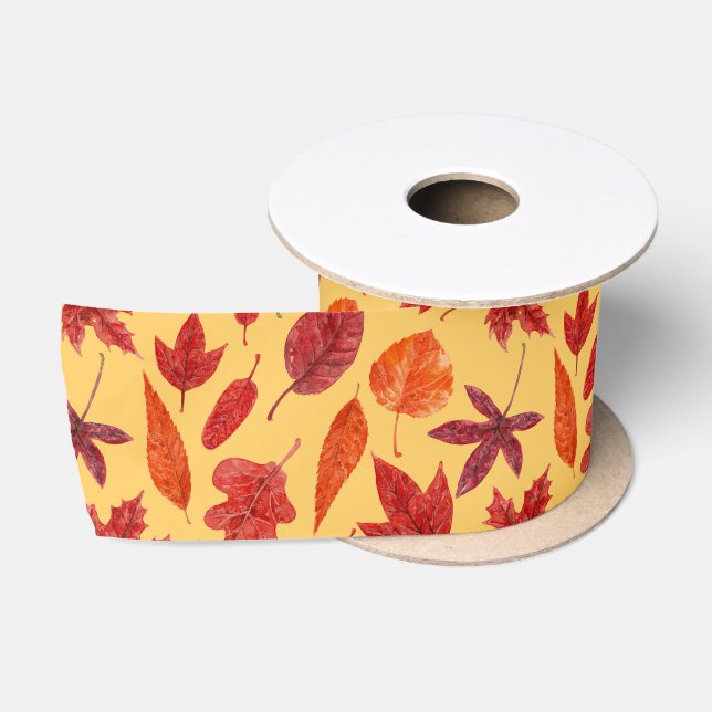 Rotes Herbstblatt Satinband (Spule)