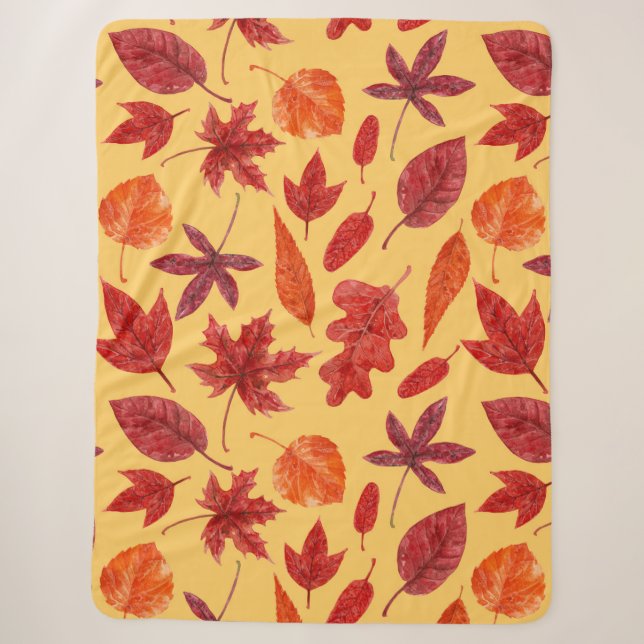 Rotes Herbstblatt Sherpadecke (Vorderseite)