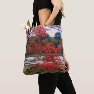 Rotes Herbstlaub Sumpf Natur Tasche