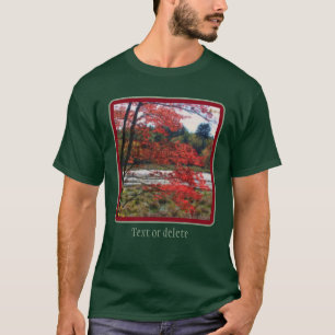Rotes Herbstlaub Sumpf Personalisiert T-Shirt
