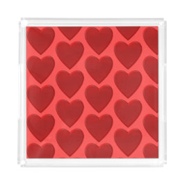 Rotes Herz Acryl Tablett