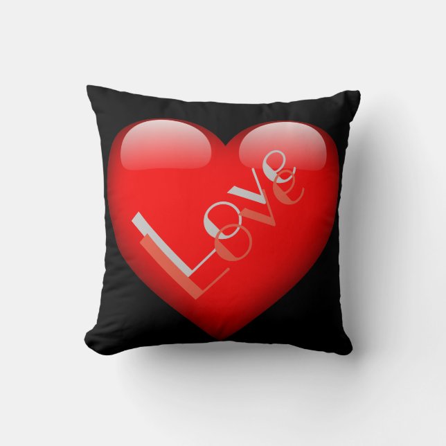 Rotes Herz Attraktive Pariser Liebe Hochzeit Kissen (Vorderseite)