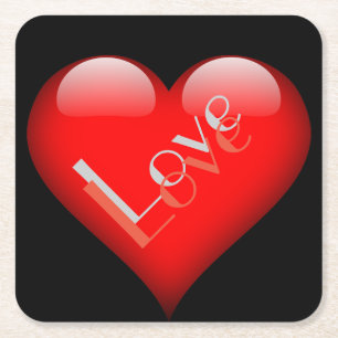 Rotes Herz Attraktive Pariser Liebe Hochzeit Rechteckiger Pappuntersetzer