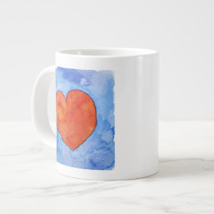 Rotes Herz auf Blau 2011 Jumbo-Tasse