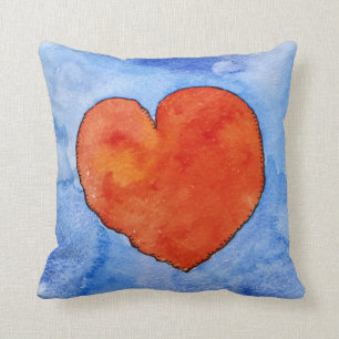 Rotes Herz auf Blau 2011 Kissen