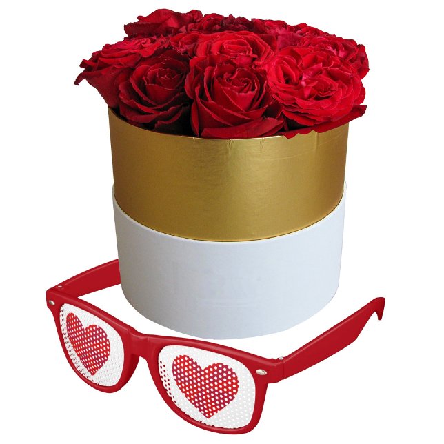 Rotes Herz Augen Romantisches Niedliches Valentini Partybrille (Von Creator hochgeladen)