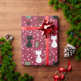 Rotes Herz aus der Mitte des Jahrhunderts Geschenkpapier