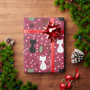 Rotes Herz aus der Mitte des Jahrhunderts Geschenkpapier