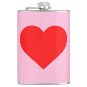 Rotes Herz Beat Pastel Pink Flachmann