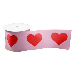 Rotes Herz Beat Pastel Pink Satinband