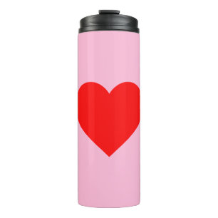 Rotes Herz Beat Pastel Pink Thermosbecher
