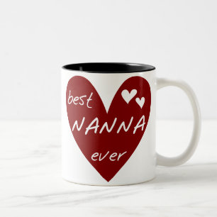 Rotes-Herz-Best-Nanna-Ever-T-Shirts und Geschenke Zweifarbige Tasse