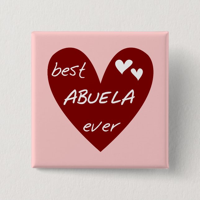 Rotes Herz beste Abuela überhaupt T - Shirts und Button (Vorderseite)
