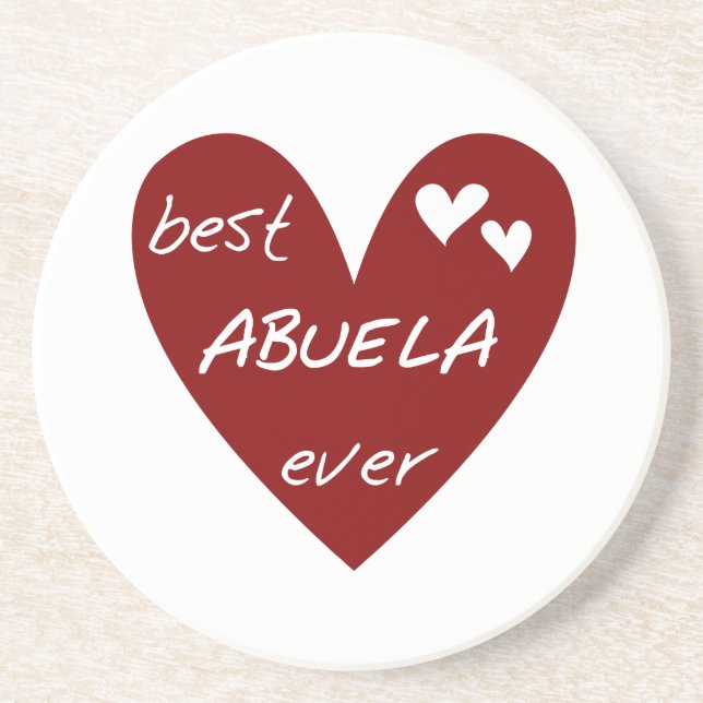 Rotes Herz beste Abuela überhaupt T-Shirts und Ges Sandstein Untersetzer (Vorne)