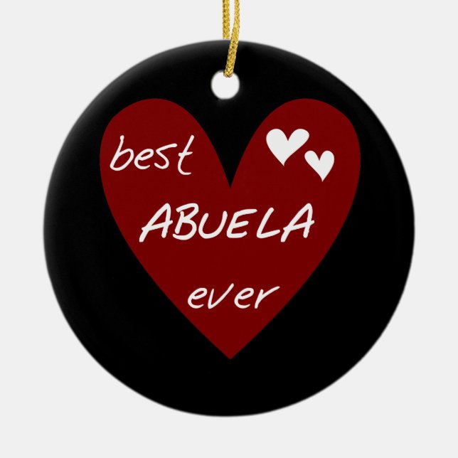 Rotes Herz beste Abuela überhaupt T - Shirts und Keramik Ornament (Vorne)