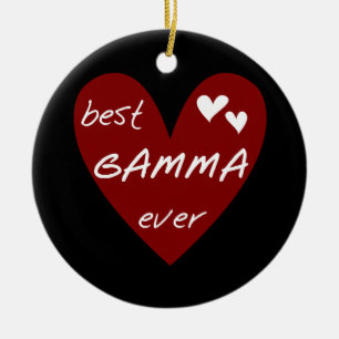 Rotes Herz-beste Gamma-überhaupt T-Shirts und Keramik Ornament