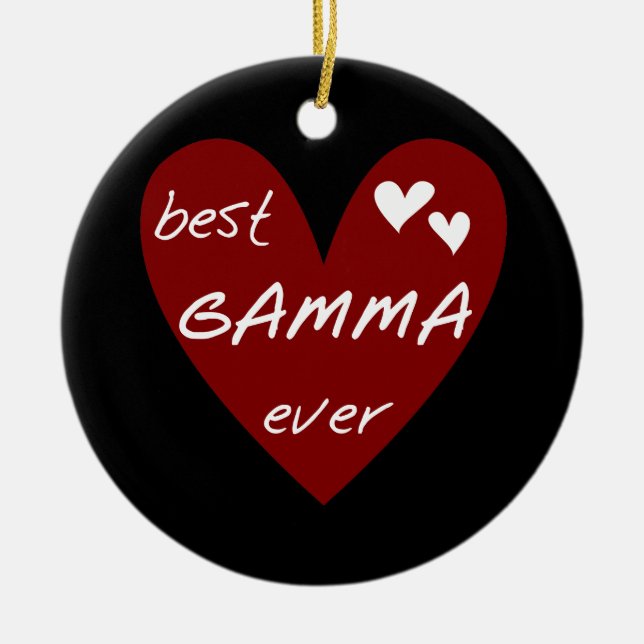 Rotes Herz-beste Gamma-überhaupt T-Shirts und Keramik Ornament (Vorne)
