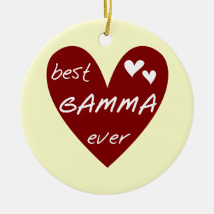 Rotes Herz-beste Gamma-überhaupt T-Shirts und Keramik Ornament