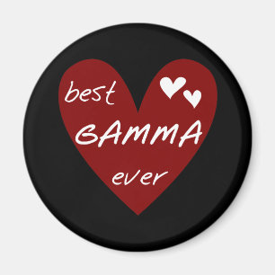 Rotes Herz-beste Gamma-überhaupt T-Shirts und Magnet