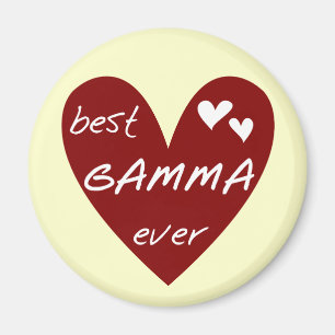 Rotes Herz-beste Gamma-überhaupt T-Shirts und Magnet