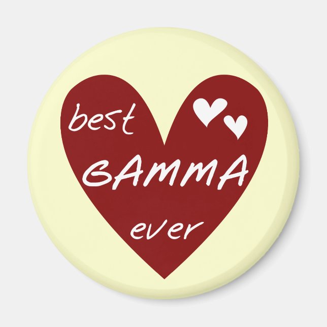 Rotes Herz-beste Gamma-überhaupt T-Shirts und Magnet (Vorne)