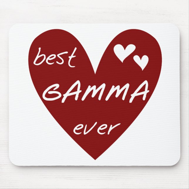 Rotes Herz-beste Gamma-überhaupt T-Shirts und Mousepad (Vorne)