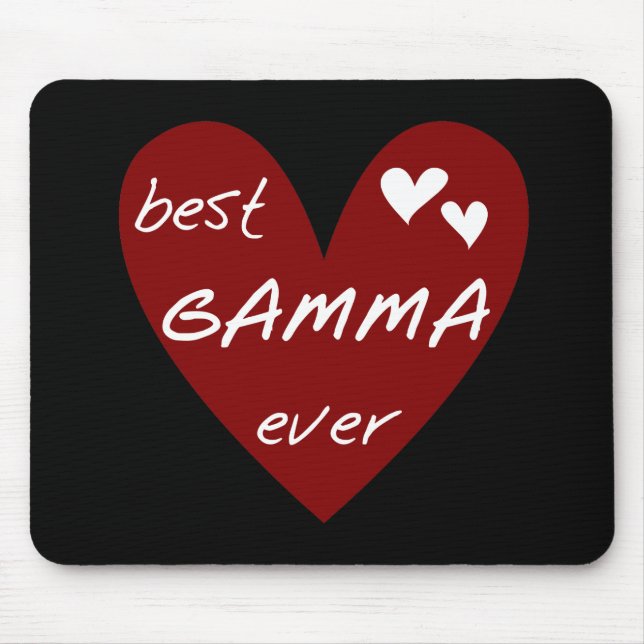 Rotes Herz-beste Gamma-überhaupt T-Shirts und Mousepad (Vorne)