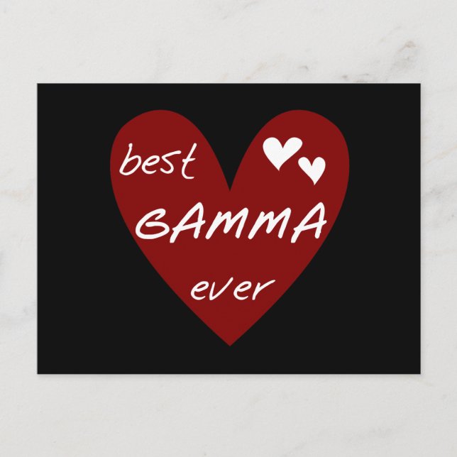 Rotes Herz-beste Gamma-überhaupt T-Shirts und Postkarte (Vorderseite)