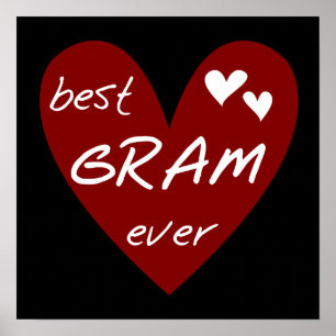 Rotes Herz-beste Gramm-überhaupt T-Shirts und Gesc Poster