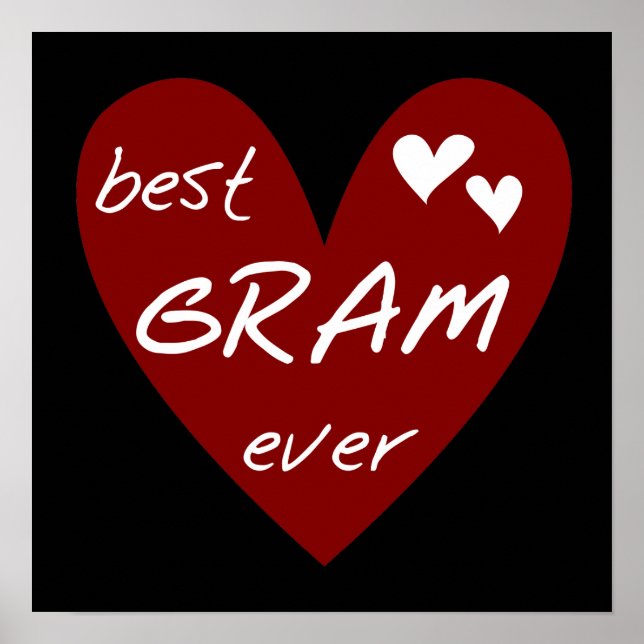 Rotes Herz-beste Gramm-überhaupt T-Shirts und Gesc Poster (Vorne)